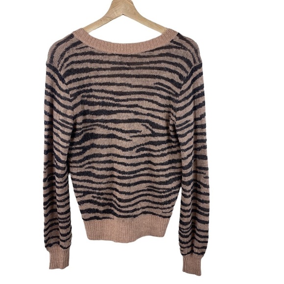 Joie Inira Tiger Stripe Metallic Alpaca Sweater New - Picture 5 of 6